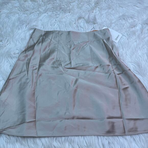 Quince 100% Washable Silk Mini Skirt Champagne Size XS Luxury Old Money NWT - Picture 13 of 13